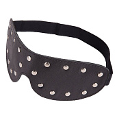 
Черная кожаная маска на глаза с заклепками фото в интим магазине Love Boat