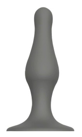 Серый удлиненный анальный стимулятор PLUG WITH SUCTION CUP - 10,3 см. фото в интим магазине Love Boat