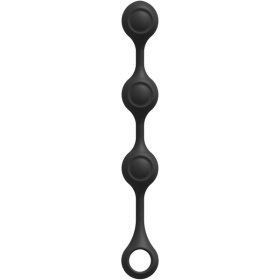 Черные утяжеленные анальные шарики Anal Essentials Weighted Silicone Anal Balls - 34,3 см. фото в интим магазине Love Boat