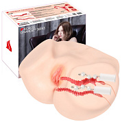 Телесный полуторс с двойным слоем материала и вибрацией Vanilla Onahole Real Vagina фото в интим магазине Love Boat