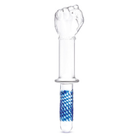 Стеклянный стимулятор в форме сжатой в кулак руки 11’’ Glass Fist Double Ended With Handle Grip - 28 см. фото в интим магазине Love Boat