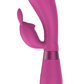 Малиновый вибратор-кролик Indeep Theona - 21,5 см.