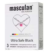 Ультрапрочные презервативы Masculan Ultra Safe Black - 3 шт. фото в интим магазине Love Boat