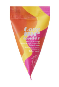 Съедобное согревающее массажное масло Love Me Tender Cotton Candy с ароматом сладкой ваты - 10 мл. фото в интим магазине Love Boat