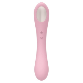 Нежно-розовый двусторонний стимулятор Daisy Massager - 20,2 см.