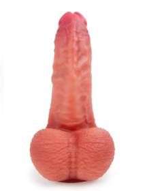 Телесный вибратор-реалистик с пультом ДУ - 24 см.