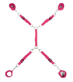 
Ярко-розовый набор фиксаций на кровати Classic Bed Spreader фото в интим магазине Love Boat