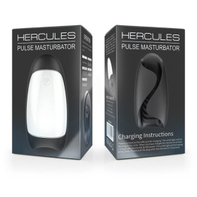 Черно-белый сквозной вибромастурбатор Hercules