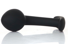 Черная анальная втулка Curved - 9 см.