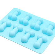 Голубая силиконовая форма с фаллосами фото в интим магазине Love Boat