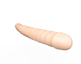 Двусторонний телесный фаллоимитатор с венками - 44 см.