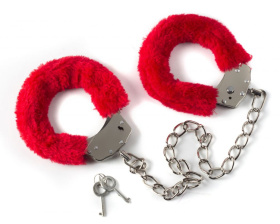 
Красные меховые оковы на ноги Bondage фото в интим магазине Love Boat