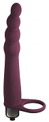 Бордовая вибронасадка для двойного проникновения Bramble - 16,5 см. фото в интим магазине Love Boat