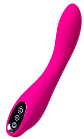 Ярко-розовый вибратор со стимулирующим шариком BEADSY - 21 см. фото в секс шопе Love Boat