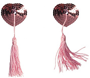 Розовые пэстисы-сердечки Gipsy с кисточками фото в интим магазине Love Boat