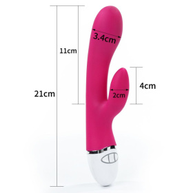 Розовый вибратор-кролик Dreamer Rechargeable Vibrator - 21 см.