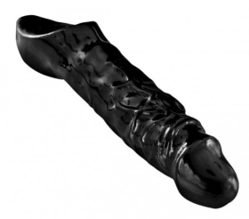 Чёрная увеличивающая насадка на член Mamba Cock Sheath Packaged - 16,5 см. фото в интим магазине Love Boat