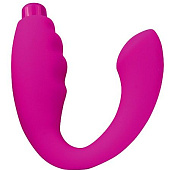 Ярко-розовый изогнутый вибромассажер