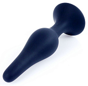 Черная анальная втулка на присоске - 11 см. фото в интим магазине Love Boat