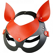 
Красно-черная кожаная маска «Кошечка» фото в интим магазине Love Boat