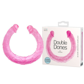 Розовый двухголовый фаллоимитатор Double Dones - 44 см.