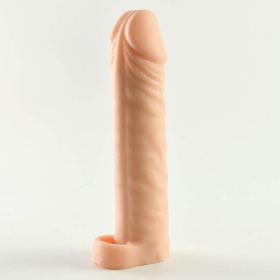 Телесная насадка Okoto с втулкой - 16 см. фото в интим магазине Love Boat