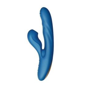 Голубой вибратор Otto с возвратно-поступательными движениями, вакуумом и подогревом - 22,2 см. фото в интим магазине Love Boat