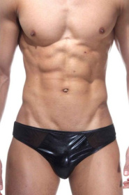 Низкие трусы-слипы из блестящей ткани фото в интим магазине Love Boat