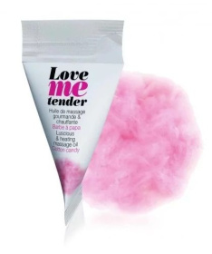 Съедобное согревающее массажное масло Love Me Tender Cotton Candy с ароматом сладкой ваты - 10 мл. фото в интим магазине Love Boat