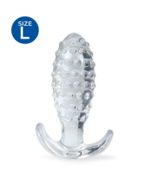Прозрачная анальная пробка с шишечками - 10 см.