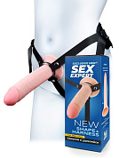 Мужской полый страпон на регулируемых ремешках - 22 см. фото в интим магазине Love Boat