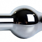 Серебристая каплевидная анальная пробка с прозрачным кристаллом - 10,5 см.