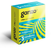 Презервативы с ребристой структурой Ganzo Ribs - 3 шт. фото в интим магазине Love Boat