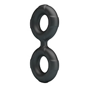 Черное двойное эрекционное кольцо Radwan фото в интим магазине Love Boat