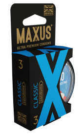 Классические презервативы в пластиковом кейсе MAXUS AIR Classic - 3 шт. фото в интим магазине Love Boat