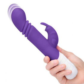 Фиолетовый массажер для G-точки Slim Shaft thrusting G-spot Rabbit - 23 см.