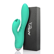 Зеленый вибратор-кролик Jade Rabbit Vibrator - 21,8 см. фото в интим магазине Love Boat