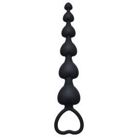 Чёрная анальная цепочка Heart s Beads Black - 18 см. фото в интим магазине Love Boat
