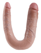Телесный двусторонний фаллоимитатор U-Shaped Large Double Trouble - 44,4 см. фото в интим магазине Love Boat