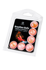 Набор из 6 шариков с массажным маслом Brazilian Balls с тройным эффектом