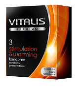 Презервативы VITALIS PREMIUM stimulation   warming с согревающим эффектом - 3 шт. фото в интим магазине Love Boat