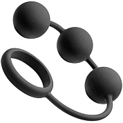 Анальные шарики Silicone Cock Ring with 3 Weighted Balls фото в интим магазине Love Boat
