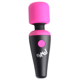 Розово-черный мини-вибромассажер 10X Vibrating Mini Silicone Wand фото в интим магазине Love Boat