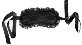 
Черная кружевная маска с атласной лентой фото в интим магазине Love Boat