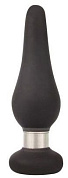 Черная коническая втулка с ограничителем - 10 см. фото в интим магазине Love Boat