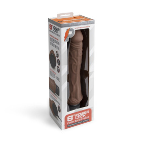 Коричневый вибратор-реалистик 8  Girthy Realistic Vibrator - 24,5 см.