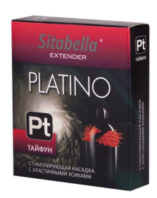 Стимулирующая насадка с шипиками по бокам Platino  Тайфун  фото в интим магазине Love Boat