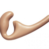 Бежевый безремневой страпон Seduction - 20,5 см.