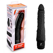 Черный вибратор-реалистик 7  Realistic Vibrator - 20 см. фото в интим магазине Love Boat