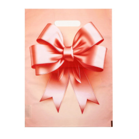 Пакет с принтом в виде банта с вырубной ручкой (30х40 см) фото в интим магазине Love Boat